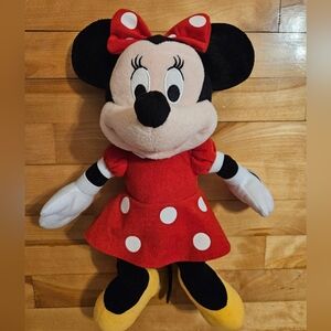 Minnie Mouse Plush With Red Polka Dot Dress & Bow 16" Official Disney